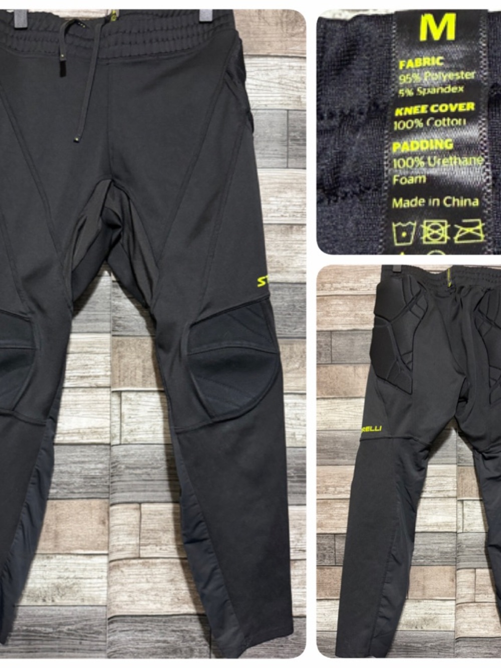 Storelli ExoShield GK Pants Goalkeeper Pants Size M Black (Inseam 27)